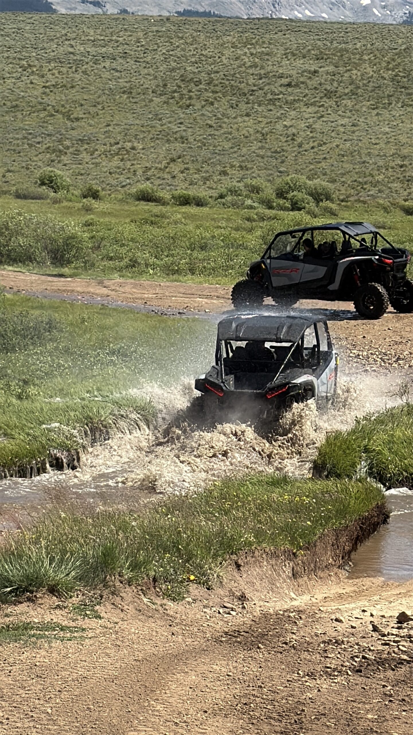 UTV water crossing in Union Park Colorado